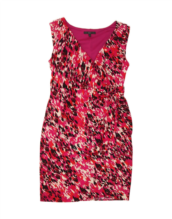 COAST Womens Abstract Pattern Sleeveless Sheath Dress UK 14 Large Pink Vintage Coast and Second-Hand Coast from Messina Hembry 