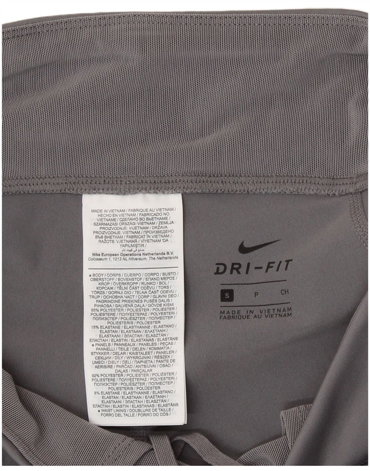Женские леггинсы-капри Nike Dri Fit UK 10, маленькие серые, полиэстер
