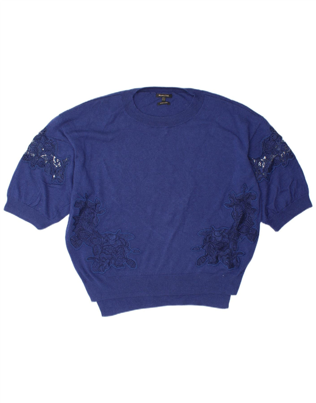 MASSIMO DUTTI Женский свободный джемпер с круглым вырезом UK 14 Средний синий