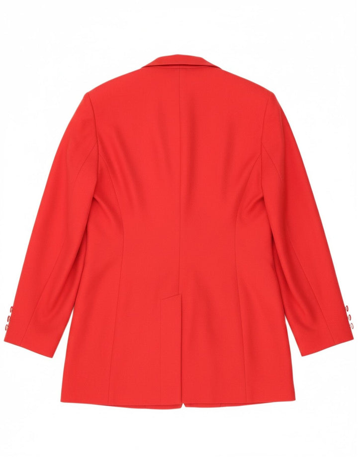 VINTAGE Womens Longline 4 Button Blazer Jacket UK 12 Medium Red