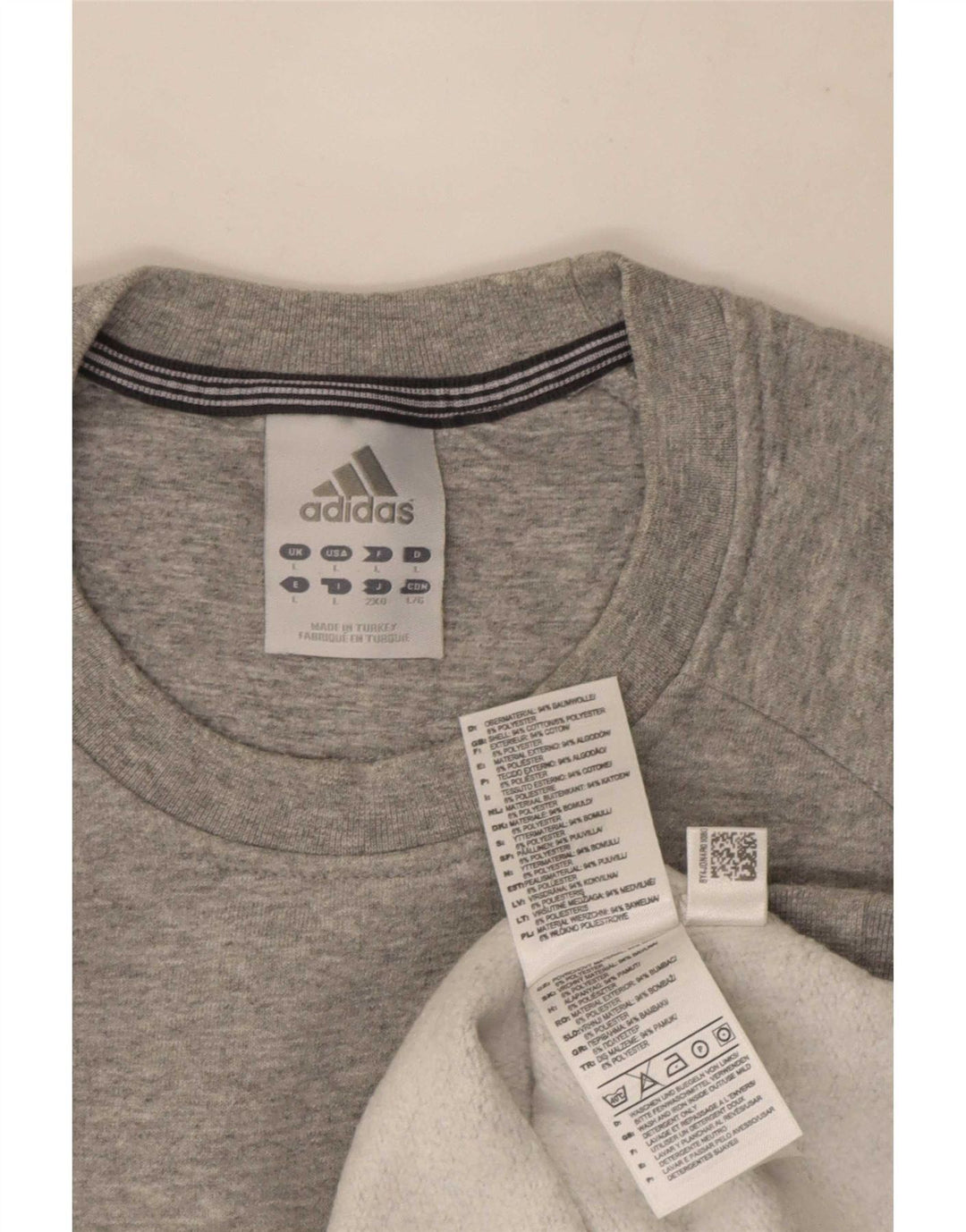 Мужской свитер Adidas, большой серый хлопковый джемпер в крапинку