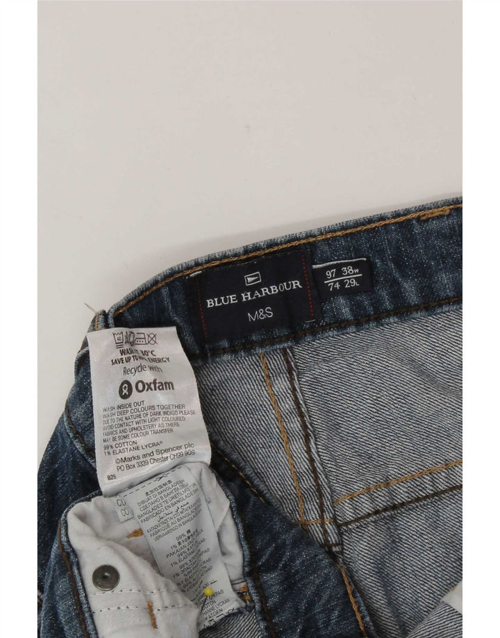 Мужские прямые джинсы Marks & Spencer Blue Harbour W38 L27, синий хлопок