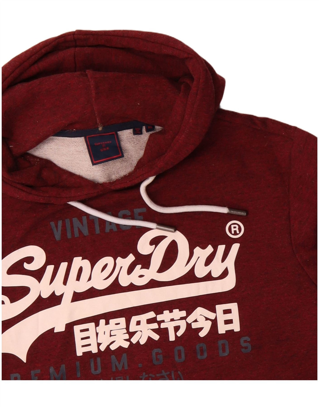 SUPERDRY Мужской джемпер с капюшоном с рисунком XL, темно-бордовый хлопок