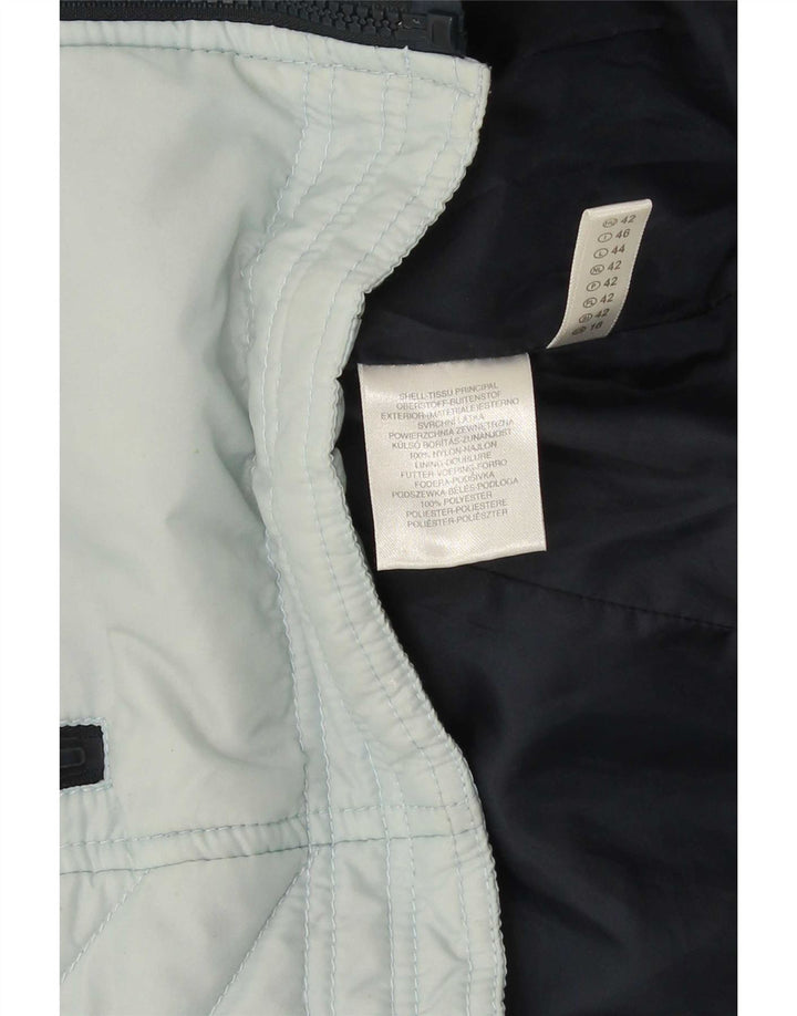 CLOCK HOUSE Womens Padded Jacket UK 16 Large Blue Colourblock Polyester