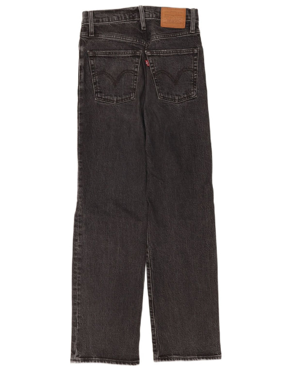 Женские прямые джинсы Levi's Ribcage W24 L28, серый хлопок