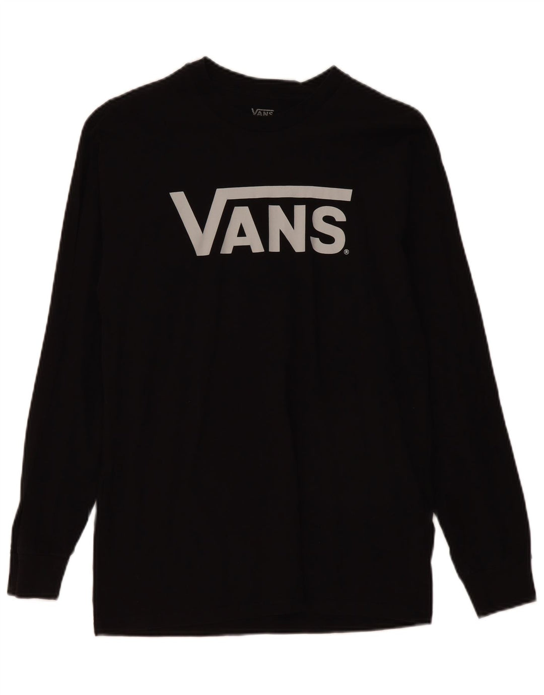 Мужской топ с рисунком Vans, средний черный хлопок с длинными рукавами