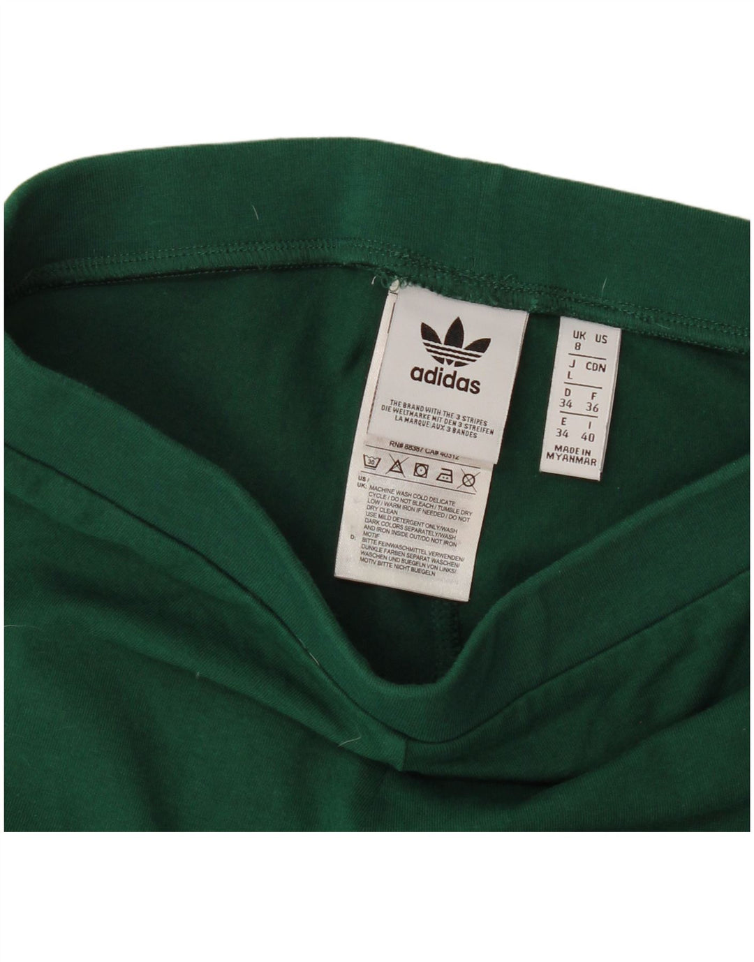 Женские леггинсы Adidas UK 8, маленькие, зеленые, хлопковые