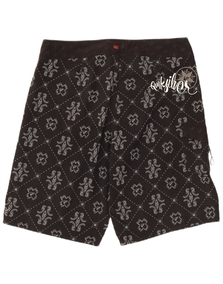 Мужские шорты для плавания Quiksilver с графическим рисунком, большие черные, полиэстер с геометрическим рисунком