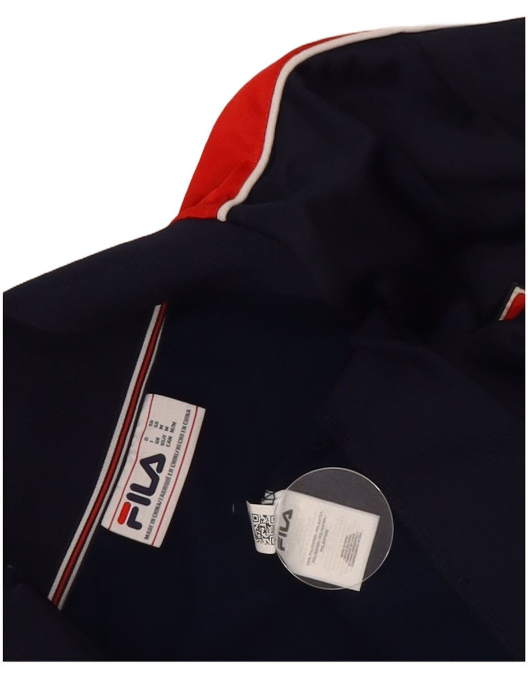 Fila Мужской спортивный костюм с графическим рисунком, верхняя куртка, средний темно-синий, с цветными блоками