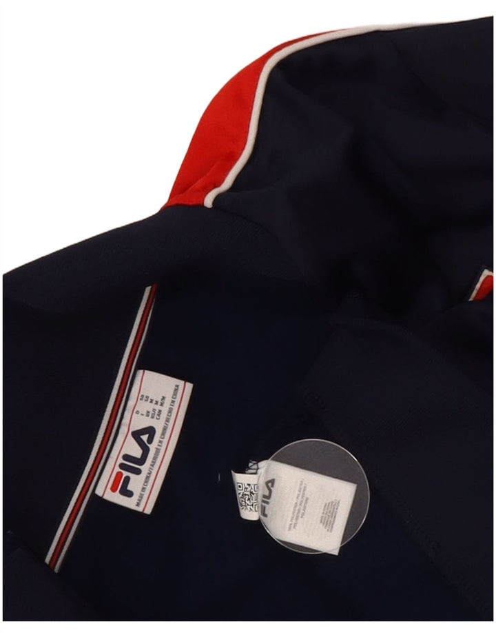 Fila Мужской спортивный костюм с графическим рисунком, верхняя куртка, средний темно-синий, с цветными блоками