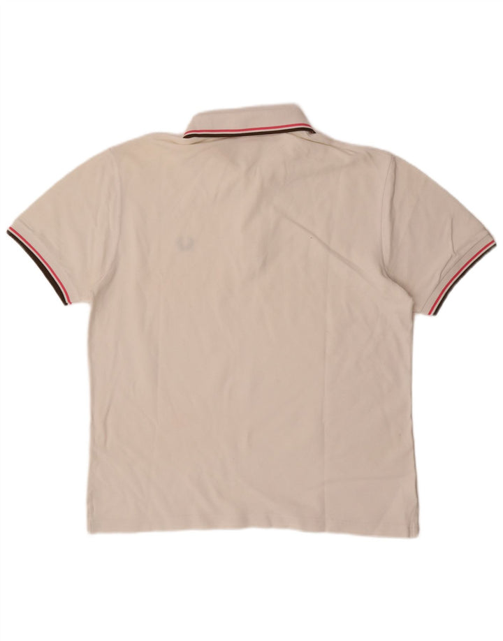 Мужская рубашка-поло Fred Perry среднего белого цвета