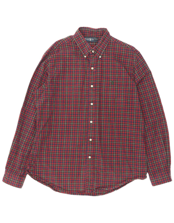 Polo Ralph Lauren Mens Shirt Large Red Check Cotton