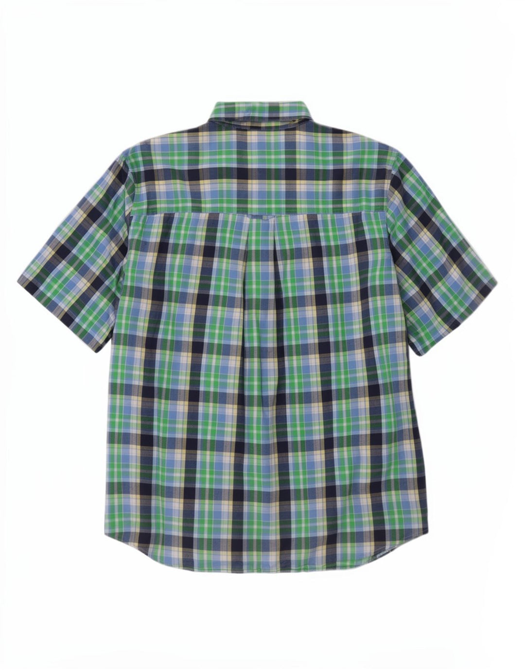 Мужская рубашка Chaps с коротким рукавом XL, зеленая клетка, хлопок