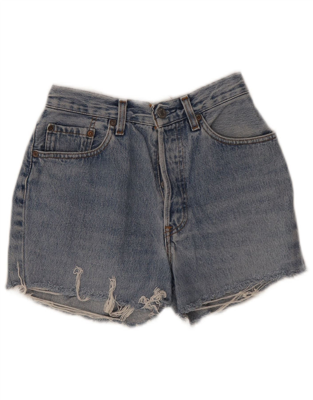 Женские джинсовые шорты Levi's с потертостями W28, средний синий хлопок, хлопок