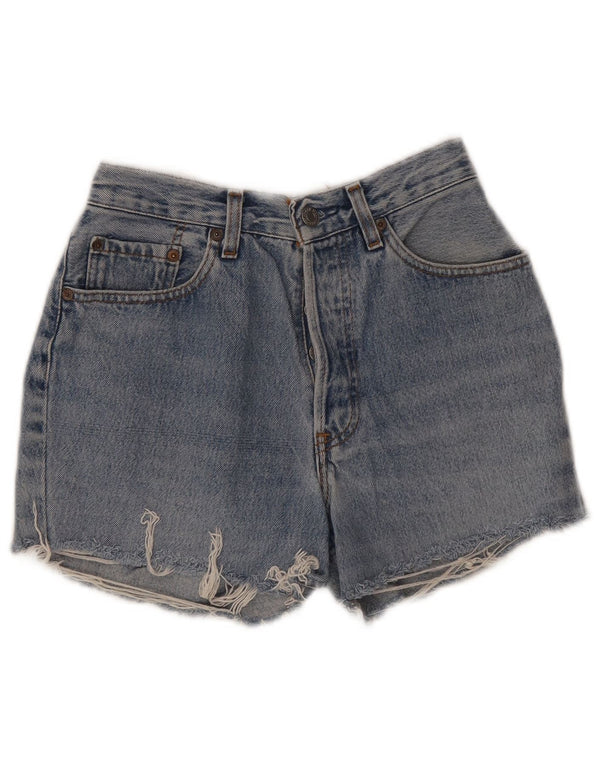 Женские джинсовые шорты Levi's с потертостями W28, средний синий хлопок, хлопок