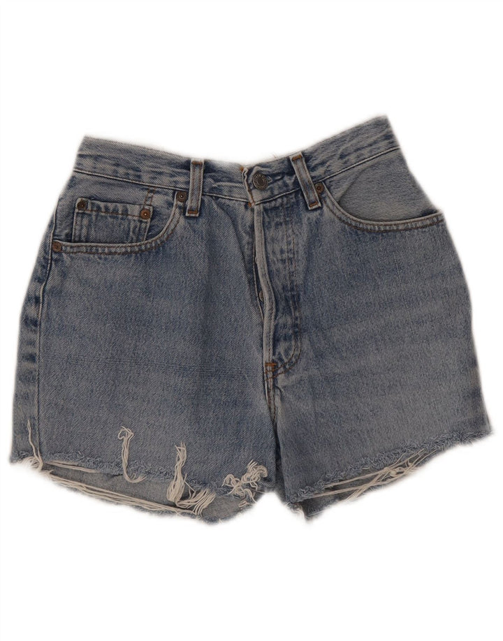 Женские джинсовые шорты Levi's с потертостями W28, средний синий хлопок, хлопок