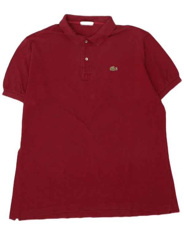 Мужская рубашка-поло Lacoste, размер 7, 2XL, бордовый хлопок