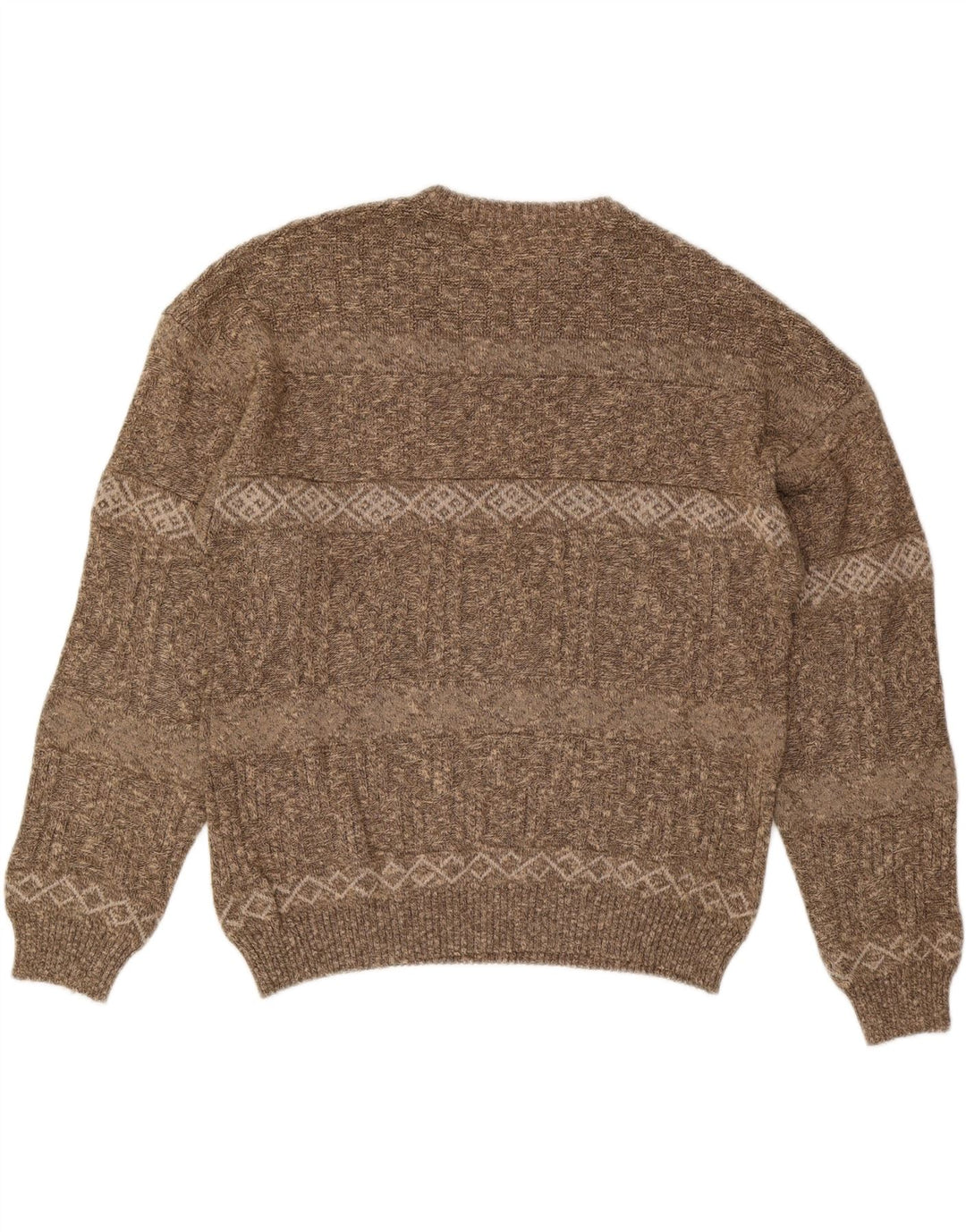 VINTAGE Мужской свитер с круглым вырезом IT 56 2XL Коричневый в полоску