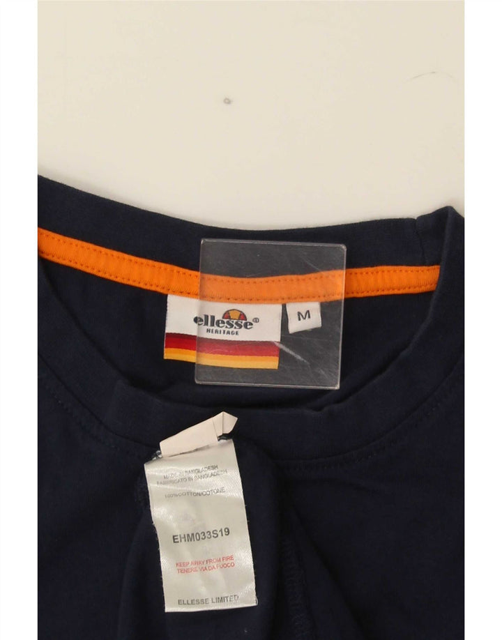 Ellesse Мужская футболка с рисунком Топ среднего размера, темно-синий, хлопок