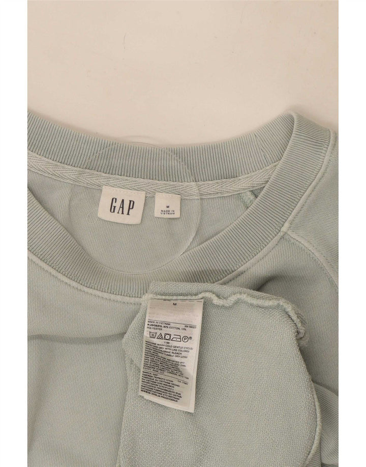 Женский свитер с коротким рукавом Gap UK 14, хлопковый средний зеленый цвет