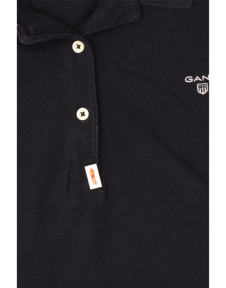GANT Womens Polo Shirt UK 12 Medium Navy Blue