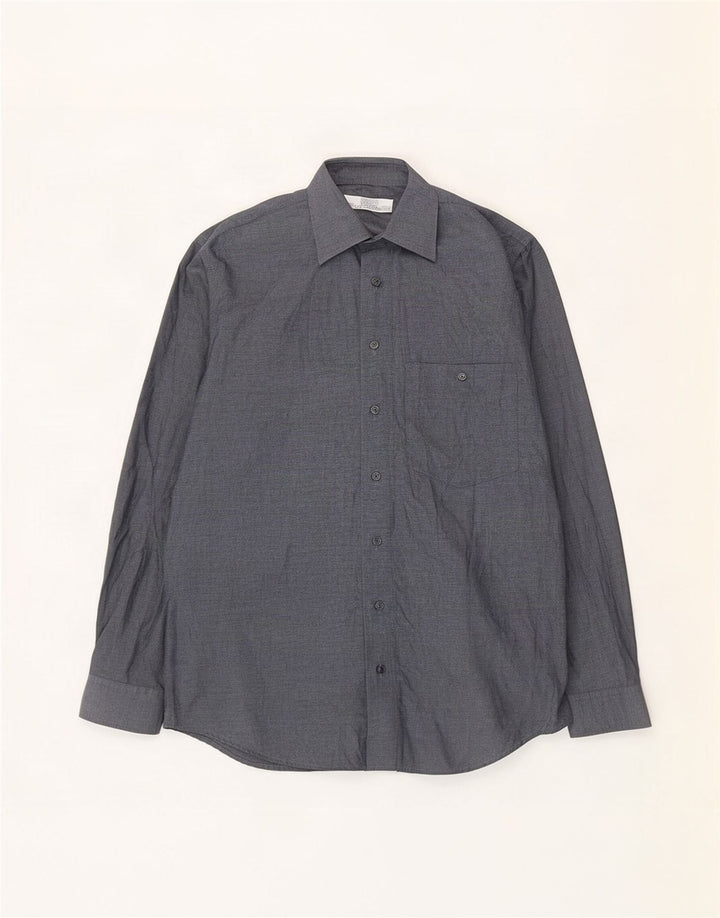 Мужская рубашка St. Bernard, размер 39/40, 15 1/2, средний серый хлопок