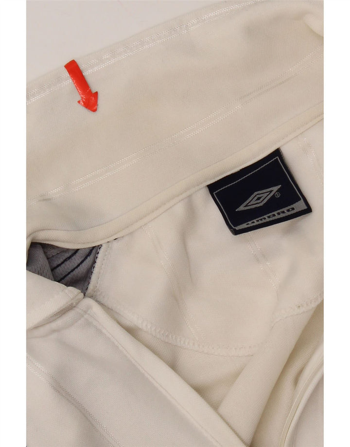 Мужская рубашка-поло Umbro XL, белый полиэстер с цветными блоками