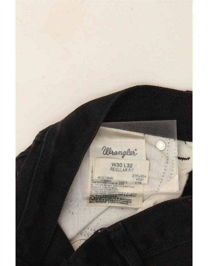Мужские прямые джинсы Wrangler W30 L32, черный хлопок