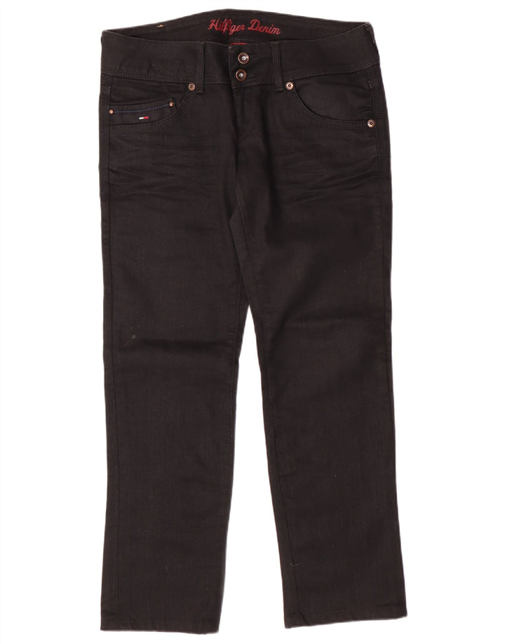 TOMMY HILFIGER Womens Straight Jeans W32 L30 Black Cotton