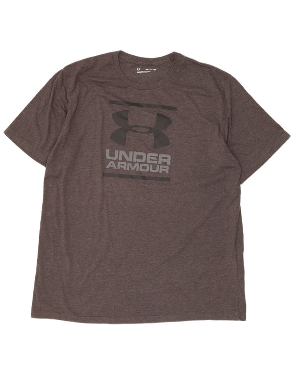 Мужская футболка с рисунком Under Armour, топ 2XL, серый хлопок