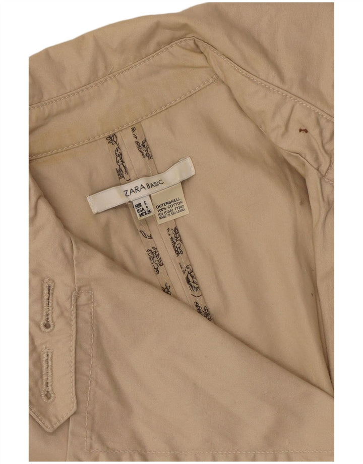 Женский тренч Zara UK 10, маленький размер, бежевый хлопок