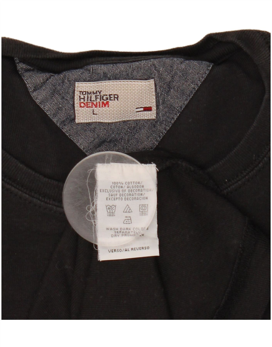 Tommy Hilfiger Мужской топ с длинным рукавом, большой черный хлопок