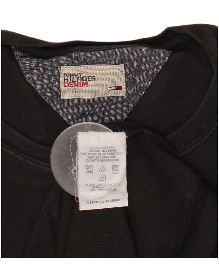 Tommy Hilfiger Мужской топ с длинным рукавом, большой черный хлопок