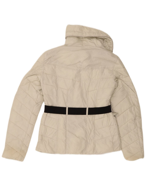 Guess Womens Padded Jacket UK 12 Medium Off White Polyamide