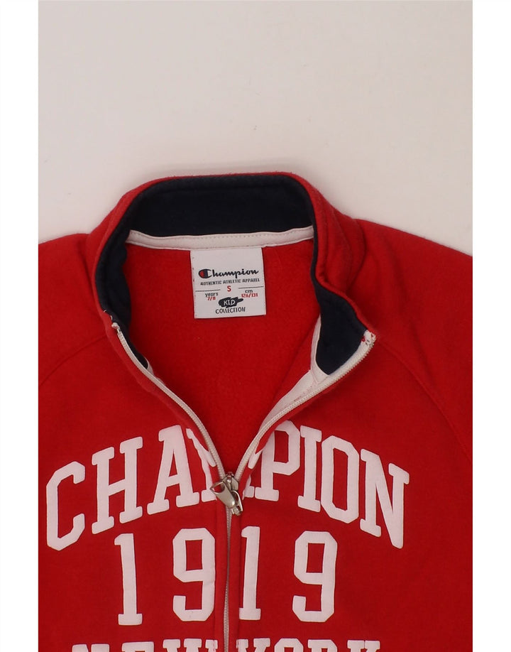 CHAMPION Boys Graphic Tracksuit Top Jacket 7-8 Years Small  Red Cotton Vintage Champion and Second-Hand Champion from Messina Hembry 