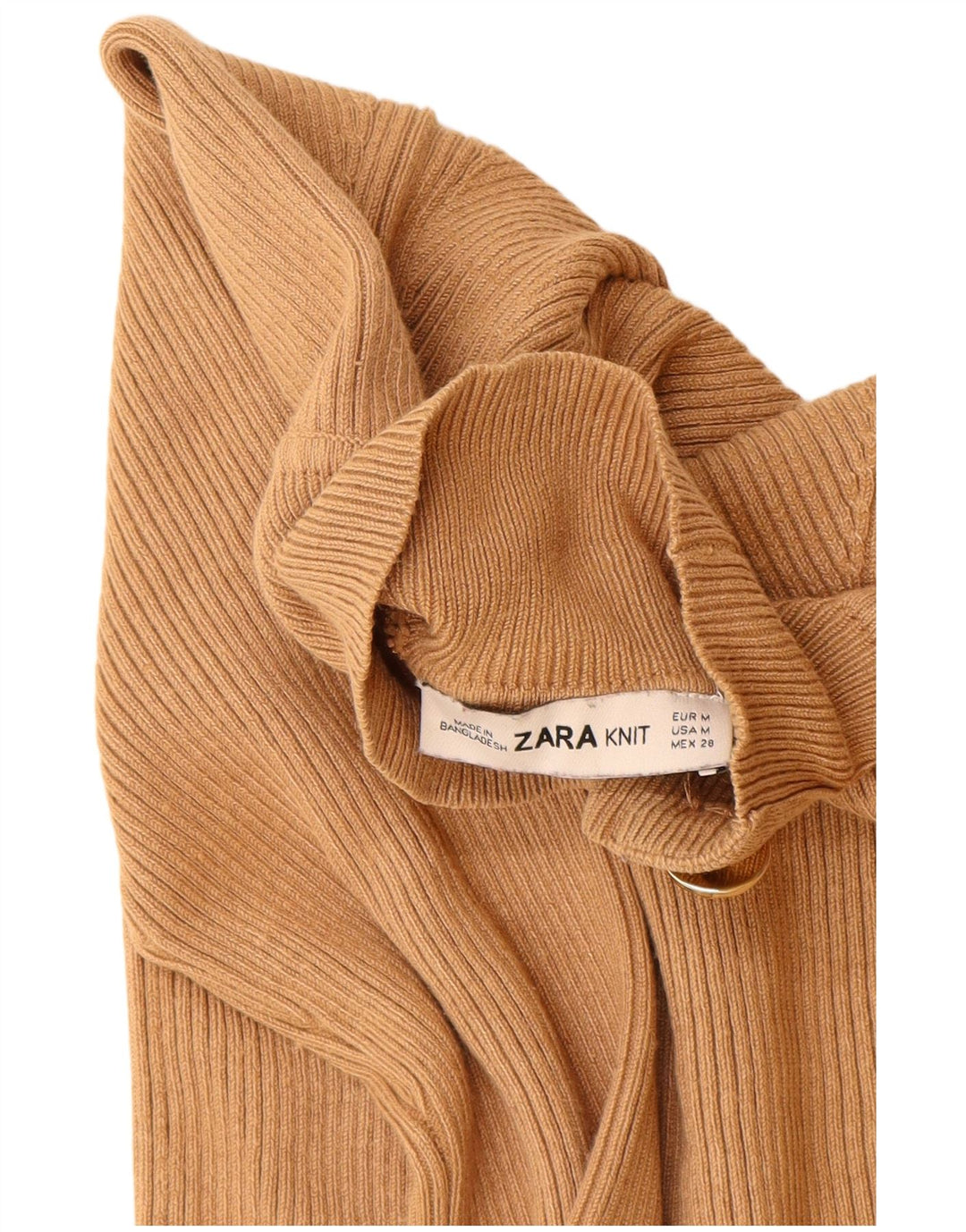 Женский джемпер с высоким воротником Zara UK 12, средний бежевый вискоза