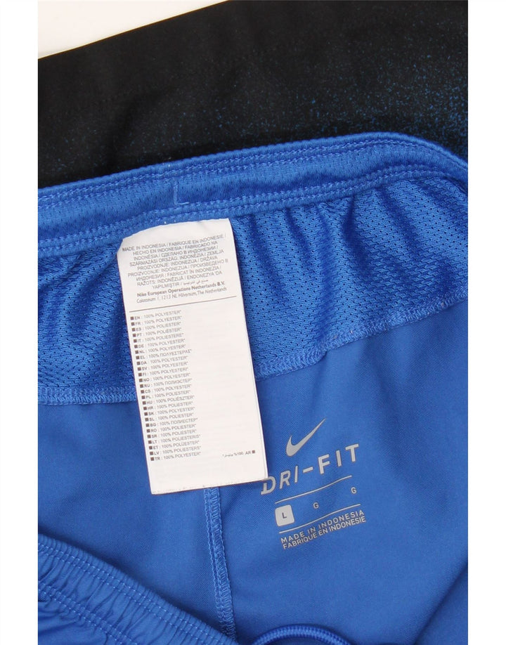Мужские спортивные шорты Nike Dri Fit, большие синие, полиэстер с цветными блоками