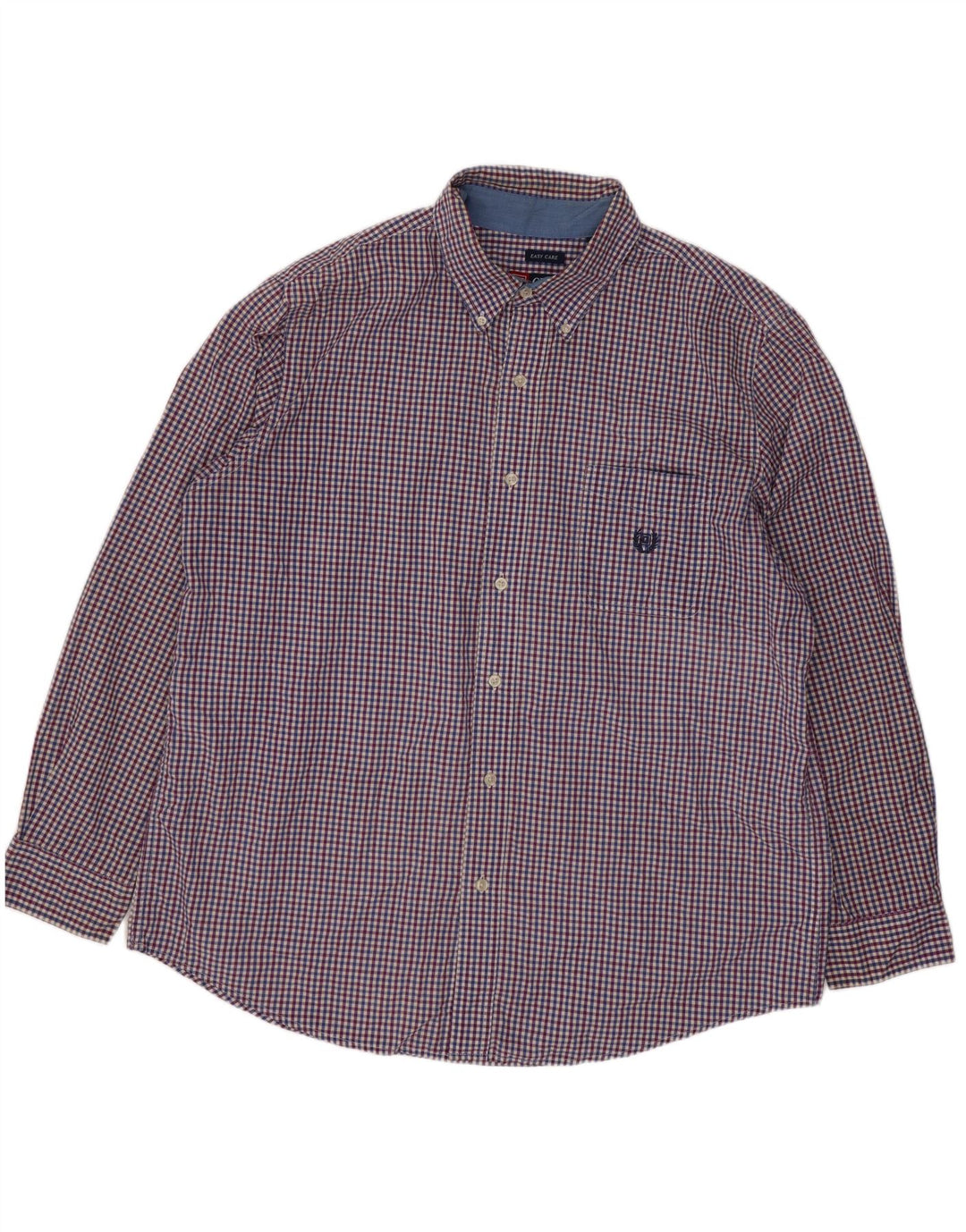 Мужская рубашка Chaps XL, синяя, хлопковая в мелкую клетку