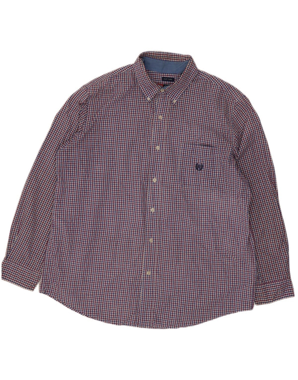 Мужская рубашка Chaps XL, синяя, хлопковая в мелкую клетку
