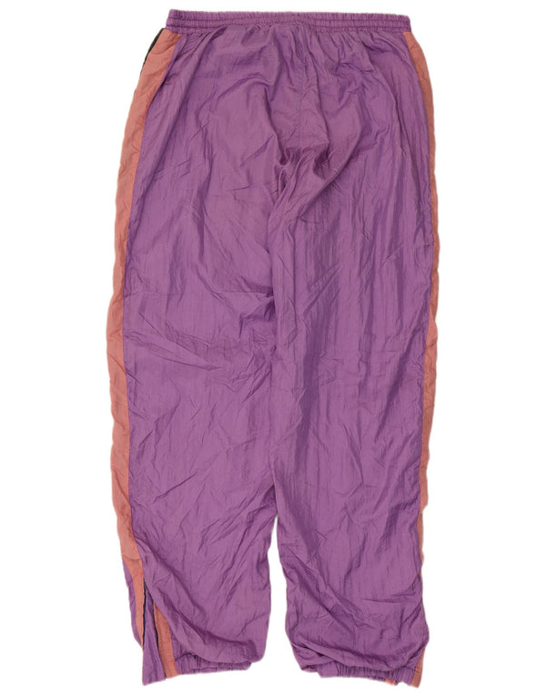 Винтажные мужские спортивные брюки джоггеры 2XL фиолетового цвета с цветными блоками, нейлон
