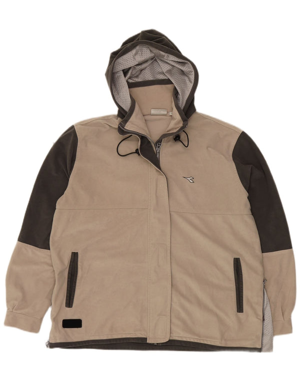 DIADORA Женский спортивный костюм оверсайз, верхняя куртка UK 14, средний бежевый