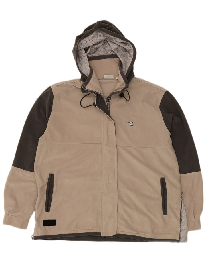 DIADORA Женский спортивный костюм оверсайз, верхняя куртка UK 14, средний бежевый