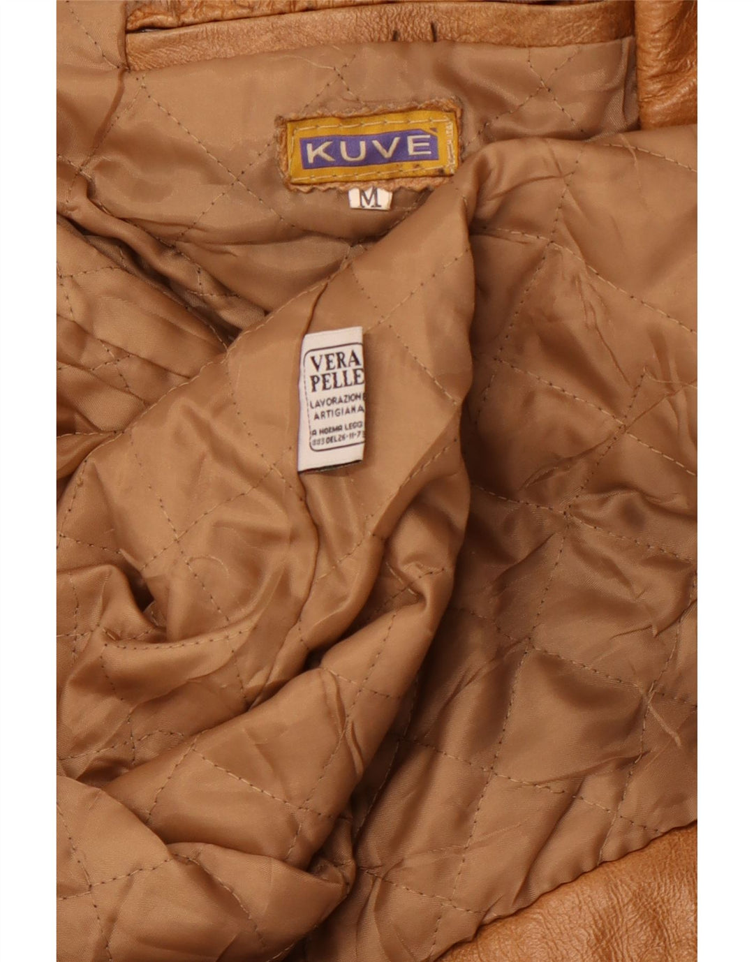 Мужская кожаная куртка VINTAGE UK 38, кожа среднего коричневого цвета