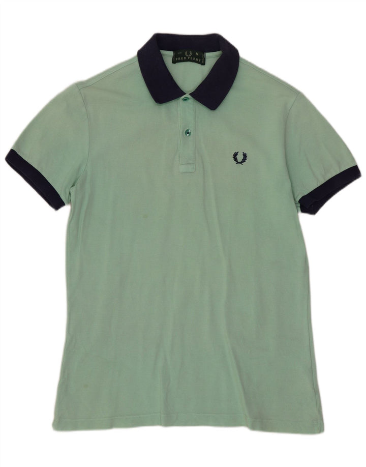 Мужская рубашка-поло FRED PERRY, хлопковая, среднего зеленого цвета