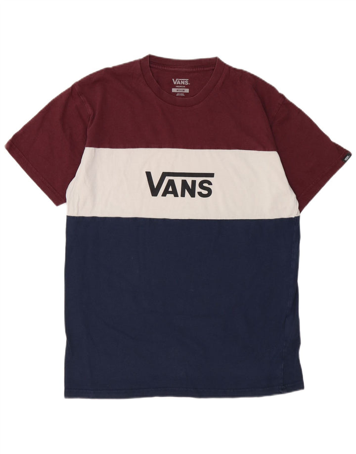 Мужская футболка с рисунком VANS, средний цвет, хлопок с цветными блоками