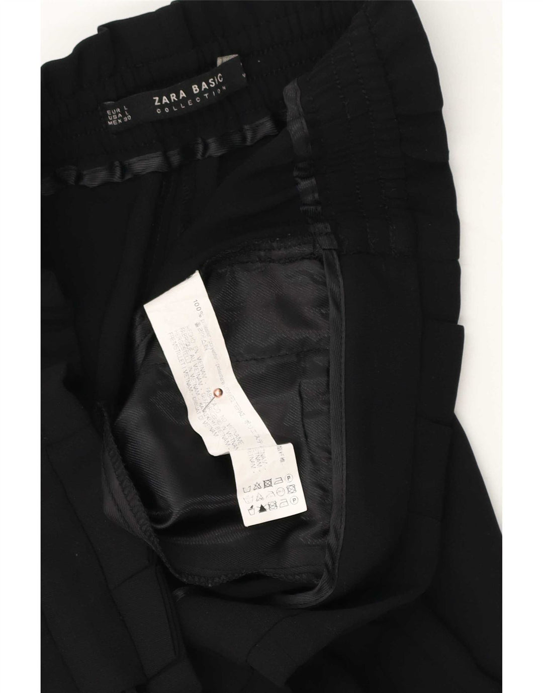 Женские капри Zara, большие W30 L22, черные, полиэстер