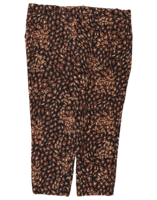 Женские капри Marks & Spencer UK 18 XL W38 L23 черные с животным принтом