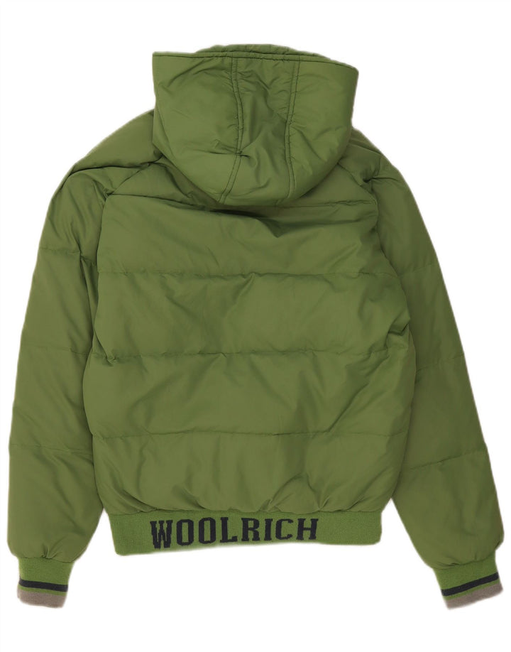 Пуховая куртка с капюшоном и графическим рисунком для мальчиков Woolrich, 13–14 лет, зеленая