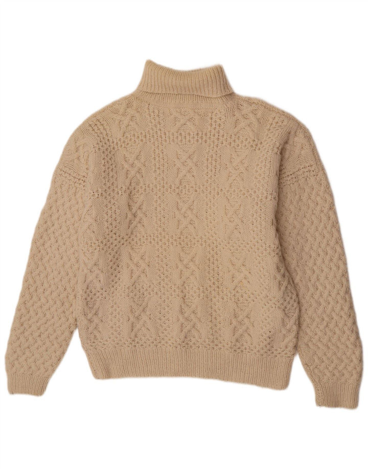 Винтажный мужской свитер с высоким воротником XL Off White