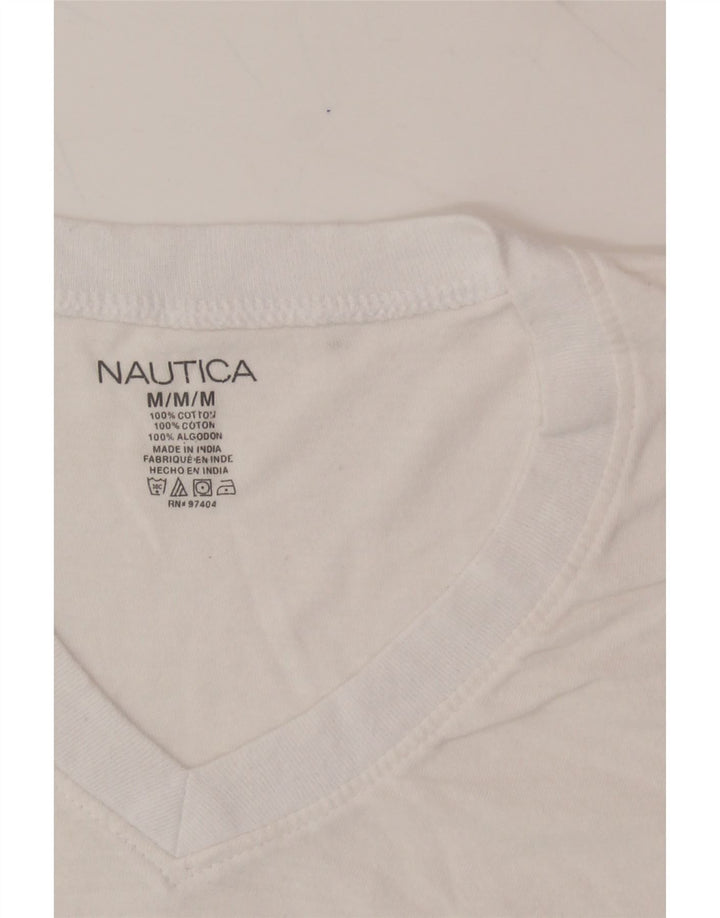 NAUTICA Womens T-Shirt Top UK 14 Medium White Cotton Vintage Nautica and Second-Hand Nautica from Messina Hembry 